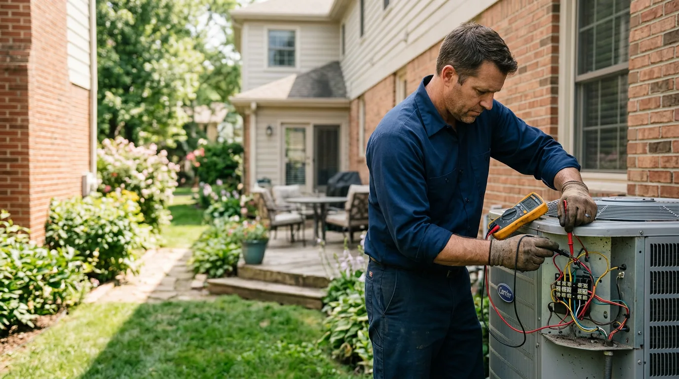 HVAC technician working near Olancha, CA